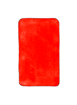 Watercolor illustration of a red card for sports design. Sports equipment for judging. American football, basketball and soccer competition symbol. Isolated. Drawn by hand. png