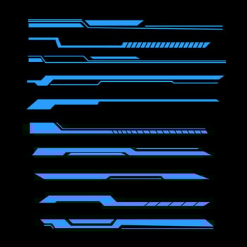 illustration graphic of set of design elements for a futuristic technology theme vector