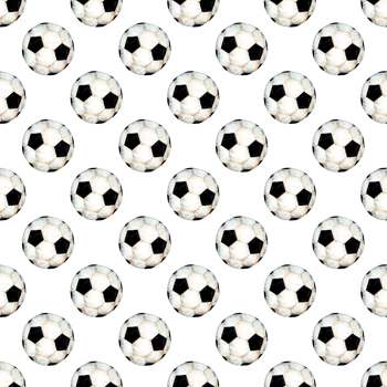 Watercolor illustration of a soccer ball pattern. Sports symbol. Seamless repeating print of the . Isolated. Drawn by hand. png