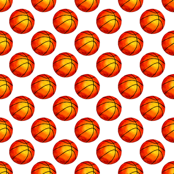 Watercolor illustration Basketball ball seamless background. Perfect for wallpapers, covers, wrapping, packaging, fabric design and any decor. Isolated. Drawn by hand. png