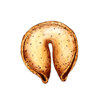 Fortune cookie watercolor painting. Chinese holiday cookies. Chinese New Year. Fortune-telling cookies with fortune telling. Isolated. Drawn by hand. png