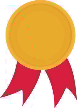 gold medal with red ribbon hand draw illustration for decoration invitation greeting birthday party celebration wedding card poster banner textiles wallpaper paper wrap background vector
