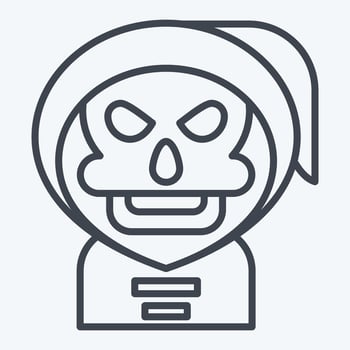 Icon Reaper. related to Halloween symbol. line style. simple design illustration vector