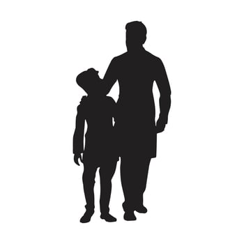 Father and Son fathers day Silhouette vector