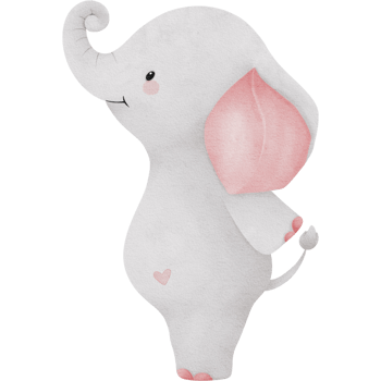 Lovely pink elephant watercolor clipart, Baby Elephant clipart, Printable nursery elephant wall art, Nursery decor, Kids room wall decor png