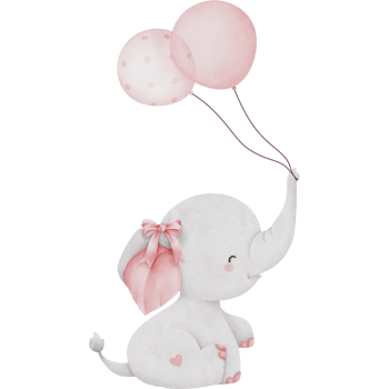 Lovely pink elephant watercolor clipart, Baby Elephant clipart, Printable nursery elephant wall art, Nursery decor, Kids room wall decor, Baby Elephant with Balloons png