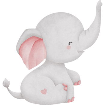 Lovely pink elephant watercolor clipart, Baby Elephant clipart, Printable nursery elephant wall art, Nursery decor, Kids room wall decor png