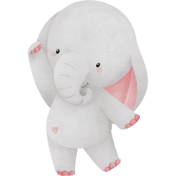 Lovely pink elephant watercolor clipart, Baby Elephant clipart, Printable nursery elephant wall art, Nursery decor, Kids room wall decor png