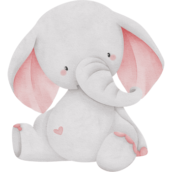 Lovely pink elephant watercolor clipart, Baby Elephant clipart, Printable nursery elephant wall art, Nursery decor, Kids room wall decor png