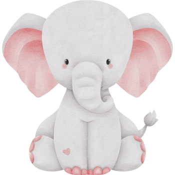 Lovely pink elephant watercolor clipart, Baby Elephant clipart, Printable nursery elephant wall art, Nursery decor, Kids room wall decor png
