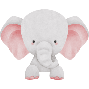 Lovely pink elephant watercolor clipart, Baby Elephant clipart, Printable nursery elephant wall art, Nursery decor, Kids room wall decor png