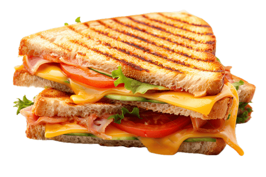 AI generated Grilled Cheese Sandwich with Melting Cheese png