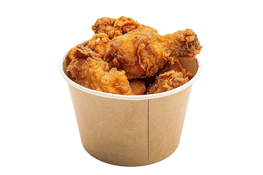 AI generated Crispy Fried Chicken in a Paper Bucket png