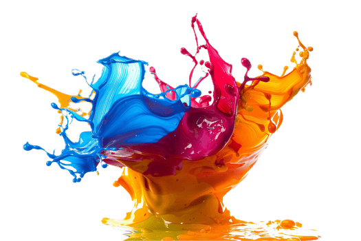 AI generated Colorful Paint Splashes png