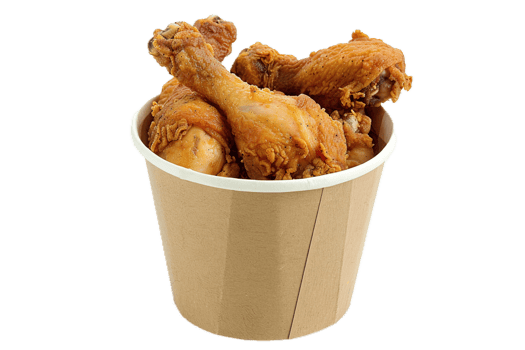 AI generated Crispy Fried Chicken in a Paper Bucket png