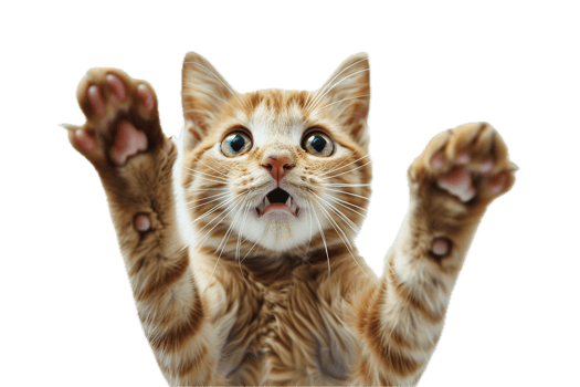 AI generated Surprised Cat with Open Mouth png