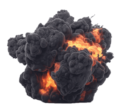 AI generated Intense Explosion Fireball with Smoke png