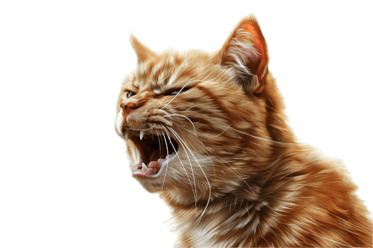 AI generated Stern Ginger Cat with Intense Gaze png
