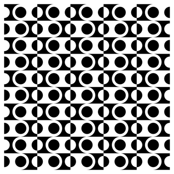 Retro Style Black and White Abstract Circles Sixties Pattern png