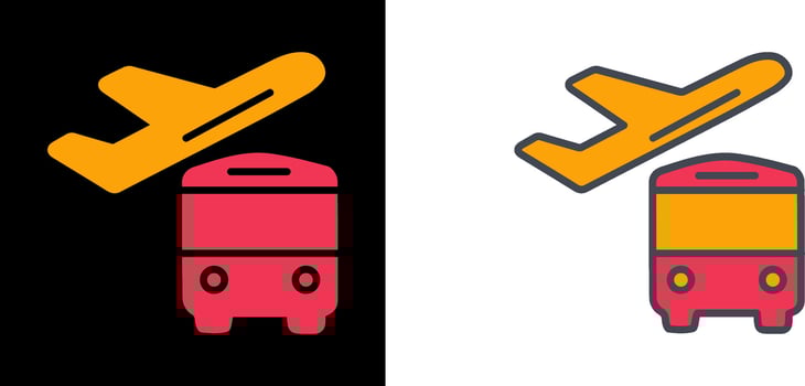 Bus On Airport Icon vector