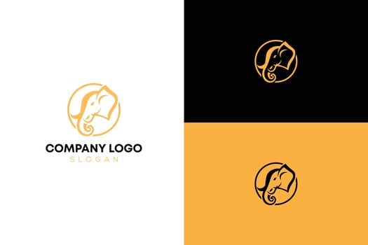 Elephant minimalist modern illustration logo design vector