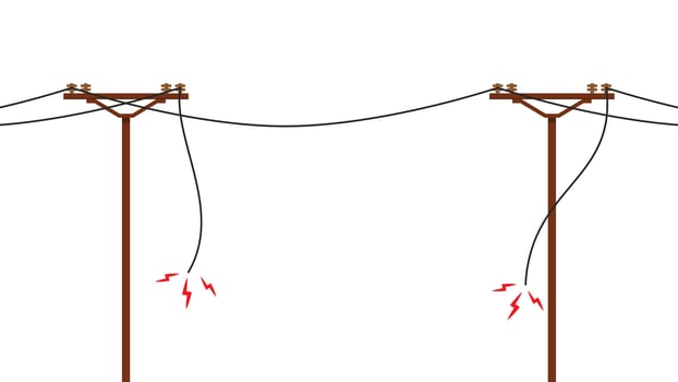 electric pole . electric leakage. wallpaper. free space for text. copy space. vector