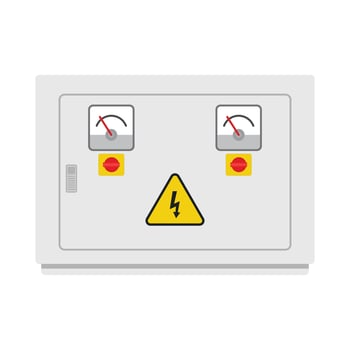 Electrical cabinet cartoon . free space for text. wallpaper. copy space. switch box. vector
