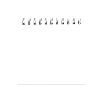 Blank and white notebook with spiral without background. Template for mockup png
