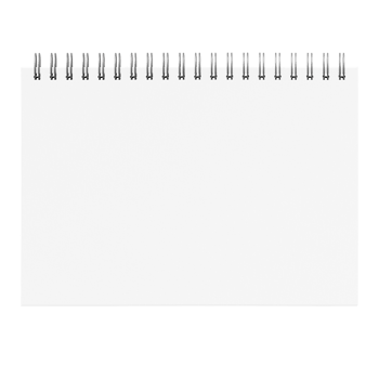 Blank and white notebook with spiral without background. Template for mockup png