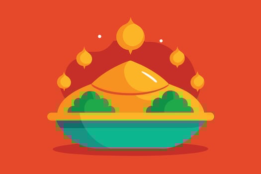 Iftar Ramadhan Menu Food On Traditional Tajine Vector Illustration