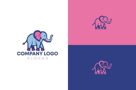 Elephant minimalist modern illustration logo design vector
