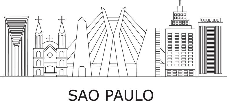 Sao Paulo City Line Draw vector