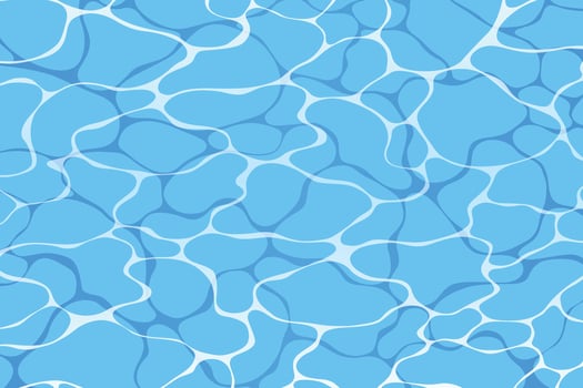 Turquoise rippled water texture background. Sea waves abstract background. Modern flat cartoon background design with tranquil turquoise ripples. Summer vacation backdrop vector