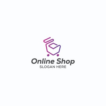 abstract modern ecommerce logo design colorful gradient shopping bag logo template vector