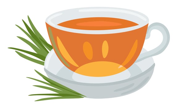 Lemongrass tea in cup. Tasty healthy hot drink. isolated illustration vector