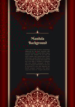Luxury background with golden mandala ornament vector