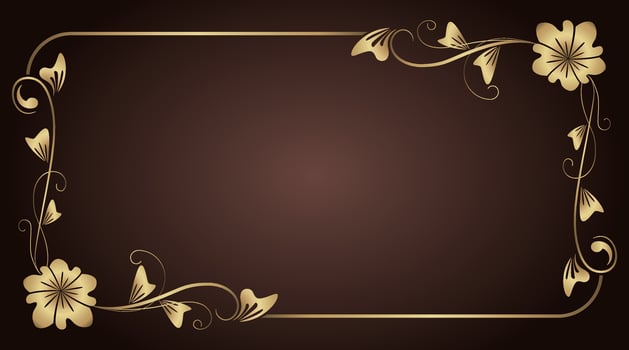 gold ornamental floral frame, vintage background vector