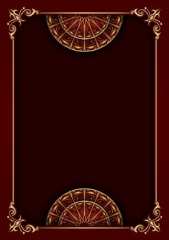 Vintage frame gold floral ornament vector