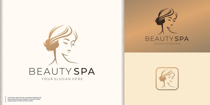illustration of women short hair style icon, logo women face shape concept design. vector