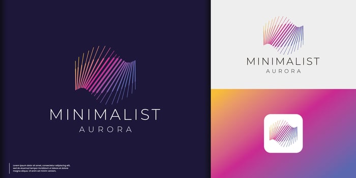 aurora logo inspiration. Aurora Light Design. Northern Light minimalist abstract shape colorful brand vector