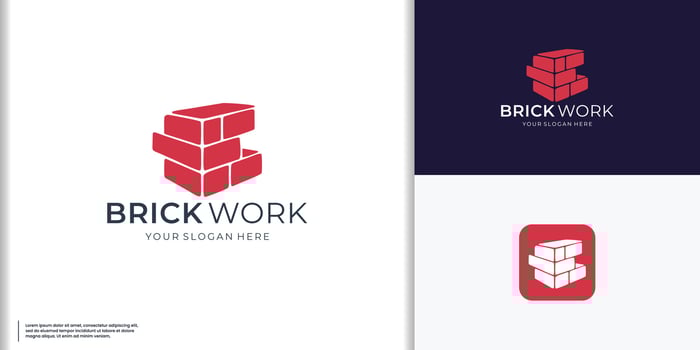 Red bricks modern property home building icon symbol vector illustration