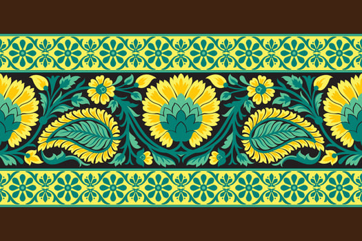 Floral seamless background Geometric ethnic oriental ikat seamless pattern traditional Design for background,carpet,wallpaper,clothing,wrapping,Batik,fabric, illustration embroidery style. vector