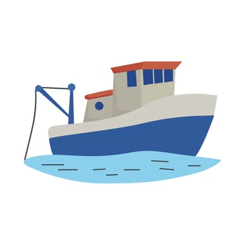 Fishing boat icon clipart avatar logotype isolated illustration vector