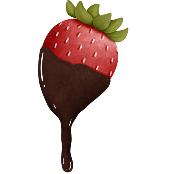 Chocolate dipped strawberry watercolor clipart. Summer fruit. png