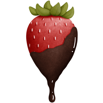 Watercolor chocolate dipped strawberry clipart. Summer fruit. png