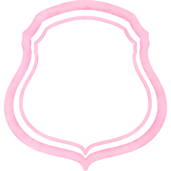Watercolor pink frame clipart, Hand drawn wedding victorain crest illustration. png