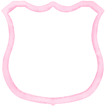 Watercolor cute pink crest clipart, Hand drawn wedding victorain frame illustration. png