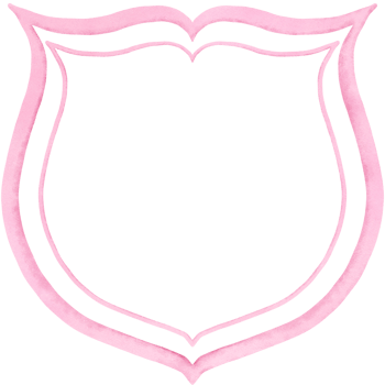 Watercolor pastel pink crest clipart, Hand drawn wedding victorain frame illustration. png