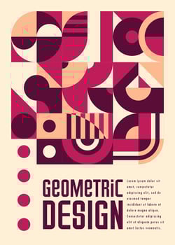 Purple modern abstract geometric pattern poster vector