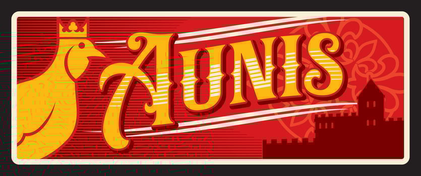 Aunis french region, France retro travel plate vector
